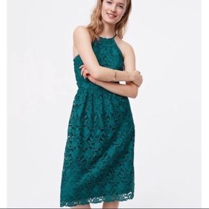 NWOT Loft Harbor Teal Halter Lace Dress